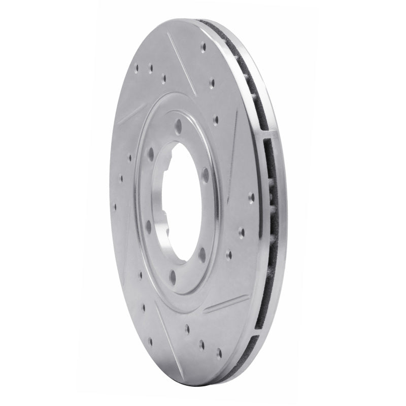 R1 1986-1993 Mazda B2200 Front Right Drilled & Slotted Silver Brake Rotor-Brake Rotors - Slot & Drilled-Grocery Getter Performance