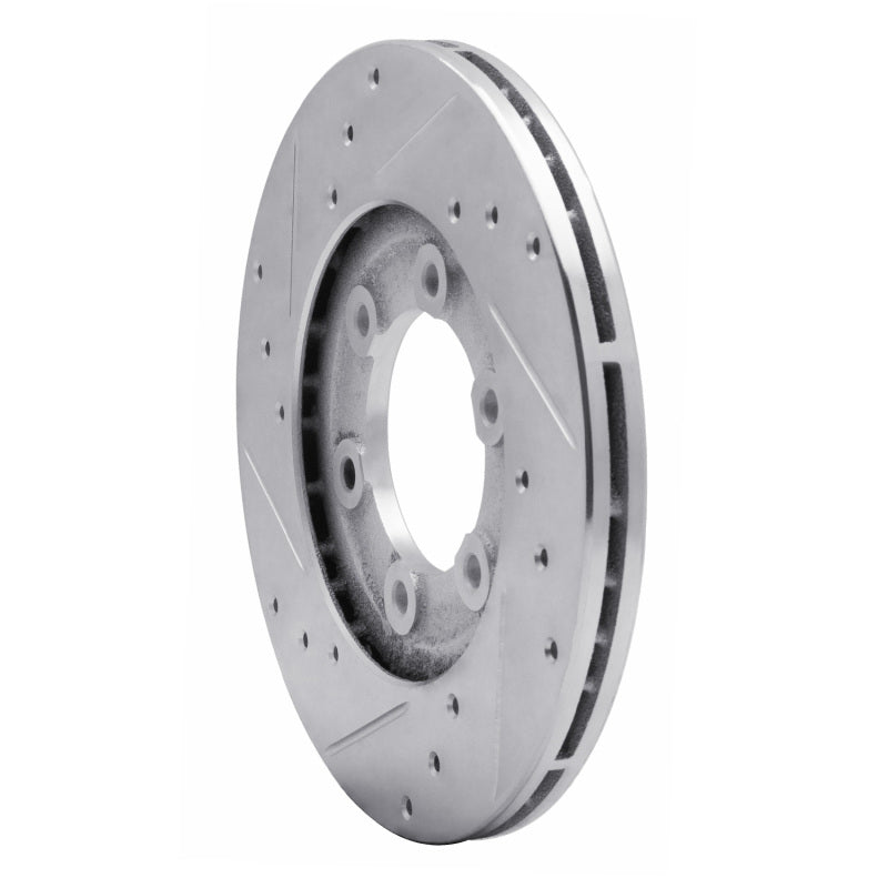 R1 1986-1993 Mazda B2200 Front Right Drilled & Slotted Silver Brake Rotor-Brake Rotors - Slot & Drilled-Grocery Getter Performance