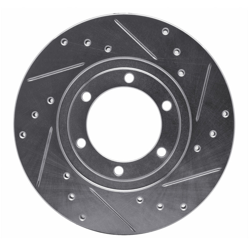 R1 1986-1993 Mazda B2200 Front Right Drilled & Slotted Silver Brake Rotor-Brake Rotors - Slot & Drilled-Grocery Getter Performance