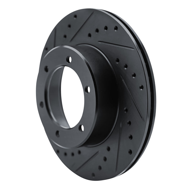 R1 1986-1995 Toyota 4Runner Front Left Drilled & Slotted Black Brake Rotor-Brake Rotors - Slot & Drilled-Grocery Getter Performance