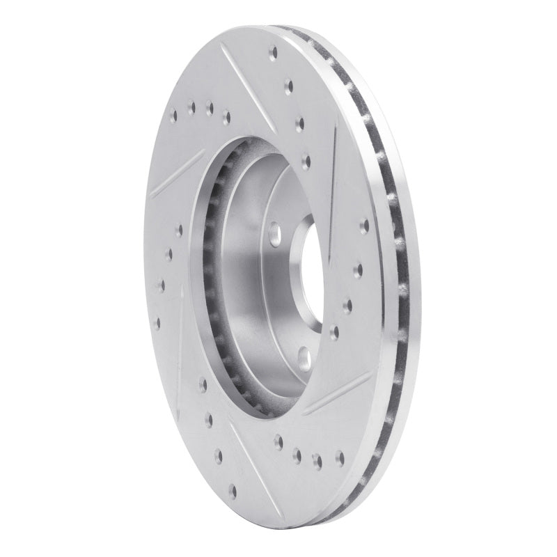 R1 1990-2003 Ford Escort Front Left Drilled & Slotted Silver Brake Rotor-Brake Rotors - Slot & Drilled-Grocery Getter Performance