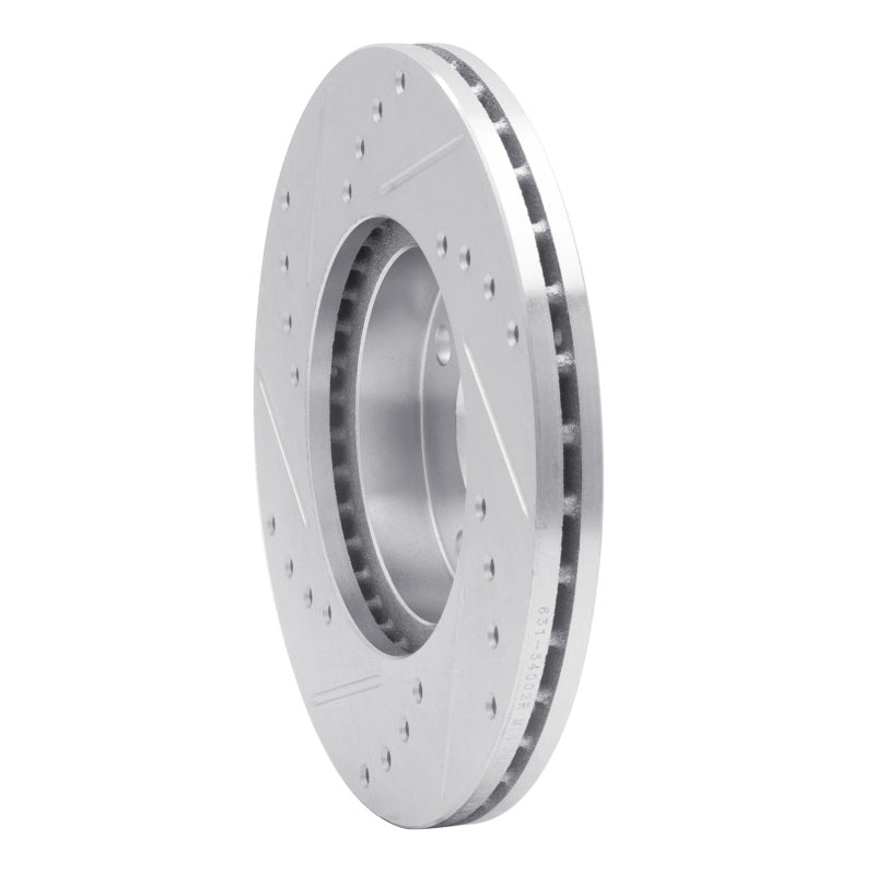 R1 1990-2003 Ford Escort Front Right Drilled & Slotted Silver Brake Rotor-Brake Rotors - Slot & Drilled-Grocery Getter Performance