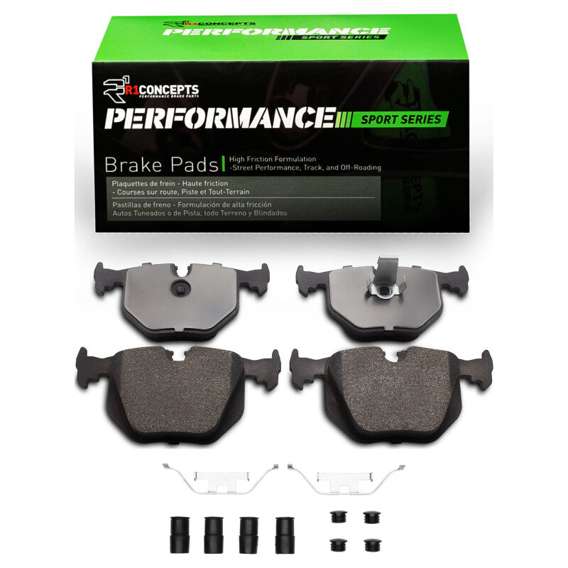 R1 1991-2010 BMW M3 Rear R1 Performance Sport Pads & Hardware Kit-Brake Pads - Performance-Grocery Getter Performance