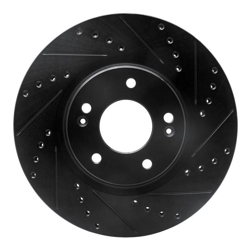 R1 20-25 Hyundai Kona Front Right Drilled & Slotted Black Brake Rotor-Brake Rotors - Slot & Drilled-Grocery Getter Performance
