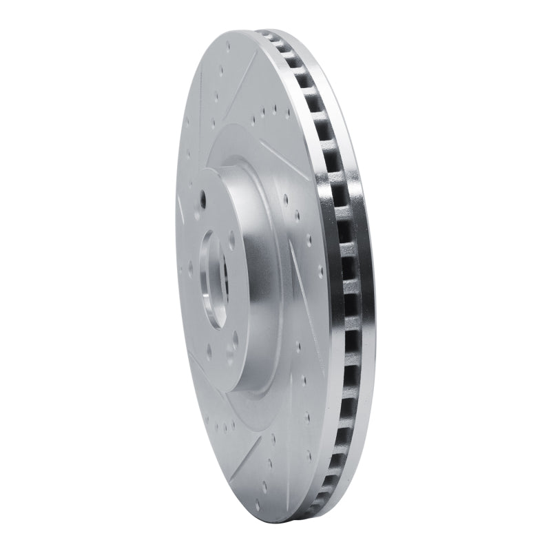R1 20-25 Hyundai Palisade Front Left Drilled & Slotted Silver Brake Rotor-Brake Rotors - Slot & Drilled-Grocery Getter Performance
