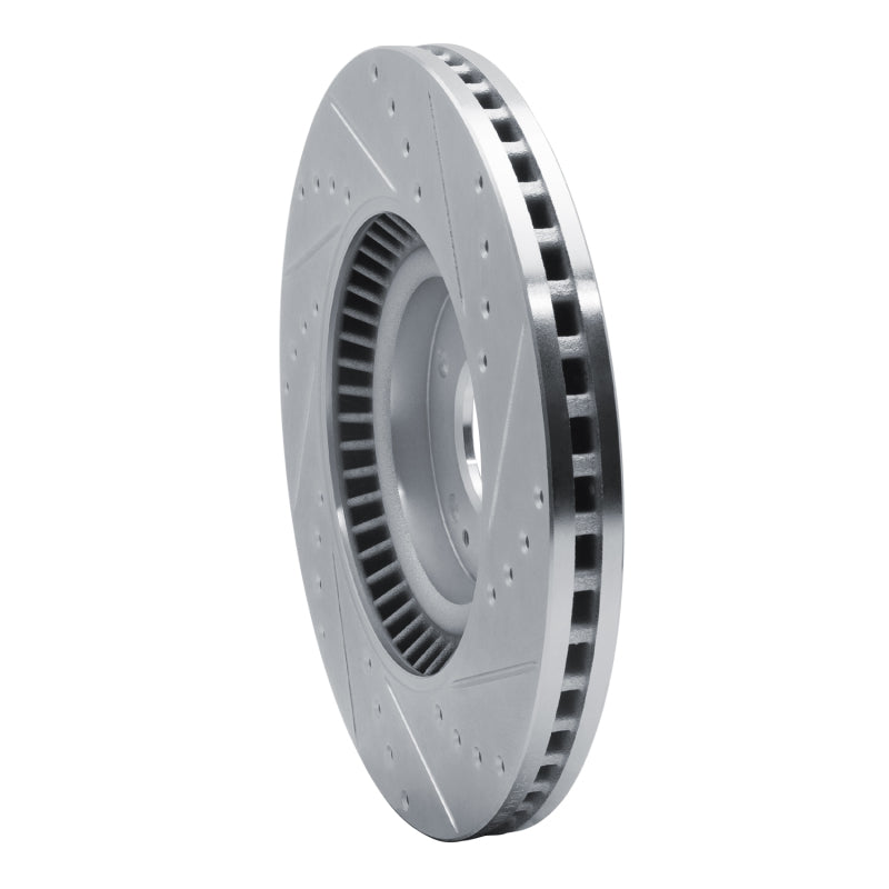 R1 20-25 Hyundai Palisade Front Left Drilled & Slotted Silver Brake Rotor-Brake Rotors - Slot & Drilled-Grocery Getter Performance