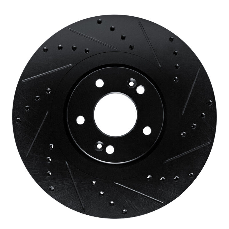 R1 20-25 Hyundai Palisade Front Right Drilled & Slotted Black Brake Rotor-Brake Rotors - Slot & Drilled-Grocery Getter Performance