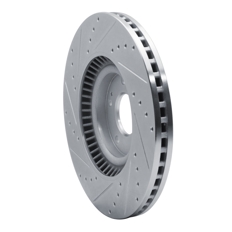 R1 20-25 Hyundai Palisade Front Right Drilled & Slotted Silver Brake Rotor-Brake Rotors - Slot & Drilled-Grocery Getter Performance