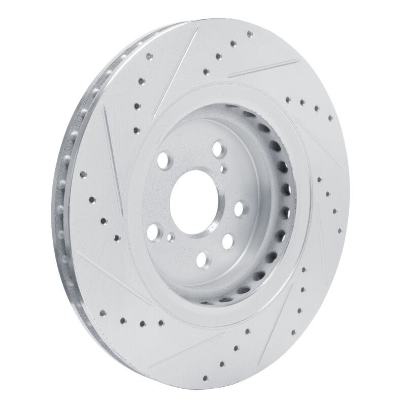 R1 20-25 Lexus RX350 Front Right Drilled & Slotted Silver Brake Rotor-Brake Rotors - Slot & Drilled-Grocery Getter Performance