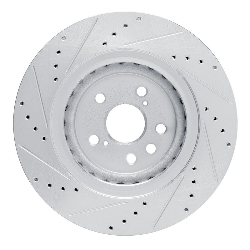 R1 20-25 Lexus RX350 Front Right Drilled & Slotted Silver Brake Rotor-Brake Rotors - Slot & Drilled-Grocery Getter Performance