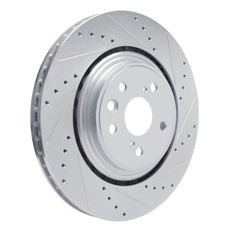 R1 20-25 Lexus RX350 Front Right Drilled & Slotted Silver Brake Rotor-Brake Rotors - Slot & Drilled-Grocery Getter Performance
