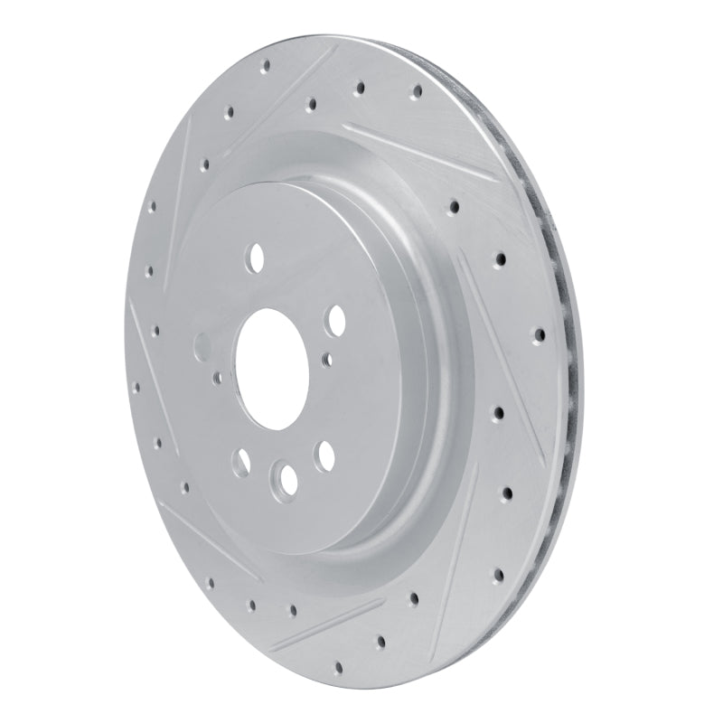 R1 20-25 Lexus RX350 Rear Left Drilled & Slotted Silver Brake Rotor-Brake Rotors - Slot & Drilled-Grocery Getter Performance