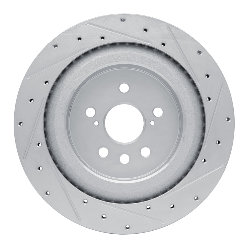 R1 20-25 Lexus RX350 Rear Left Drilled & Slotted Silver Brake Rotor-Brake Rotors - Slot & Drilled-Grocery Getter Performance
