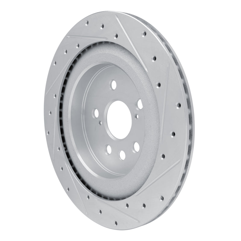 R1 20-25 Lexus RX350 Rear Left Drilled & Slotted Silver Brake Rotor-Brake Rotors - Slot & Drilled-Grocery Getter Performance