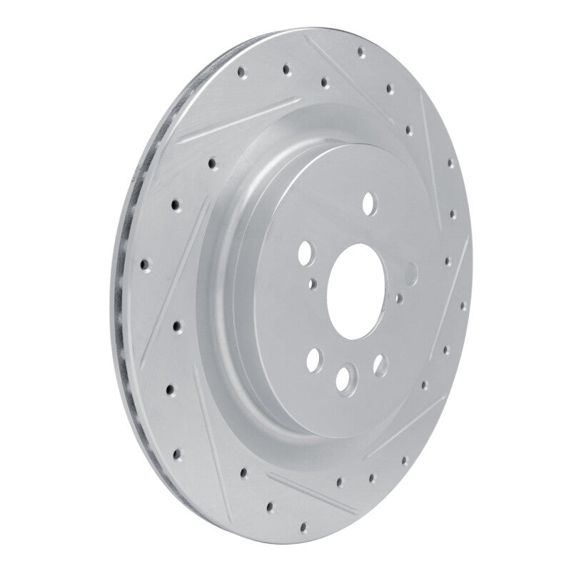 R1 20-25 Lexus RX500h Rear Right Drilled & Slotted Silver Brake Rotor-Brake Rotors - Slot & Drilled-Grocery Getter Performance