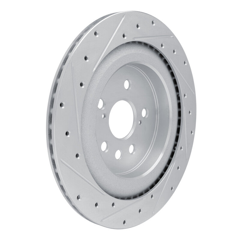 R1 20-25 Lexus RX500h Rear Right Drilled & Slotted Silver Brake Rotor-Brake Rotors - Slot & Drilled-Grocery Getter Performance