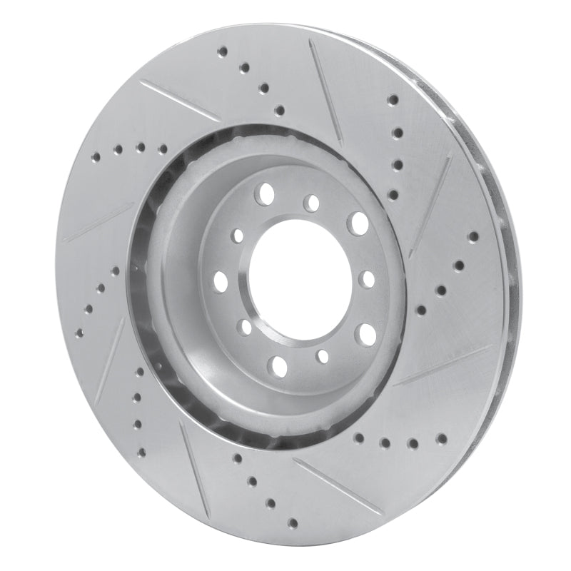 R1 2001-2006 BMW M3 Right Front Drilled & Slotted Silver Brake Rotor-Brake Rotors - Slot & Drilled-Grocery Getter Performance