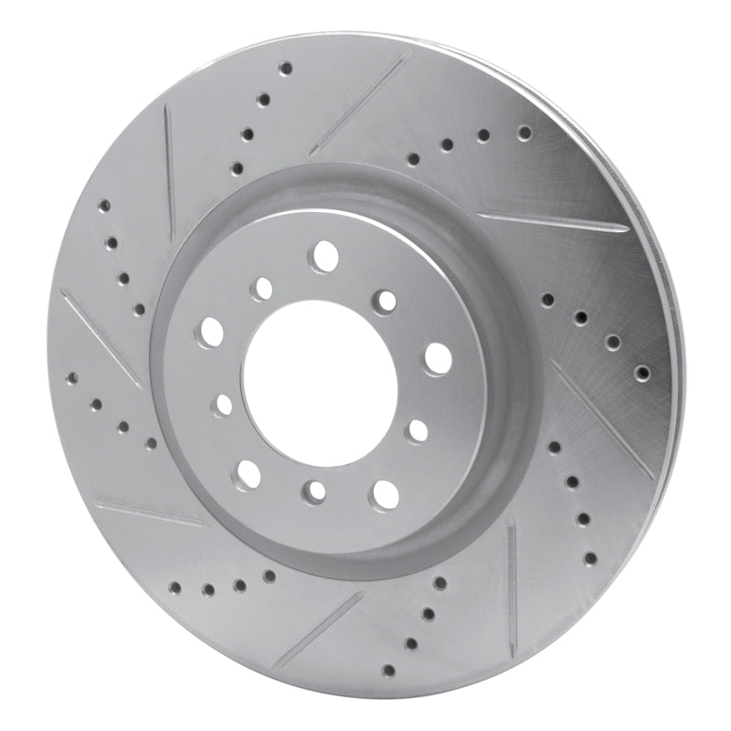R1 2001-2006 BMW M3 Right Front Drilled & Slotted Silver Brake Rotor-Brake Rotors - Slot & Drilled-Grocery Getter Performance