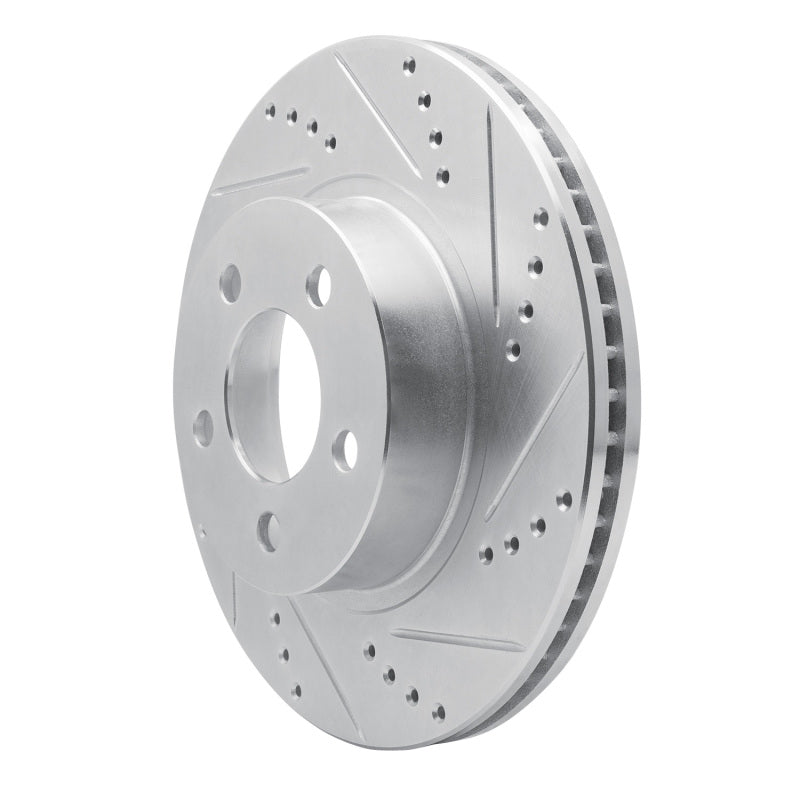 R1 2001-2011 Ford Explorer Sport Front Right Drilled & Slotted Silver Brake Rotor-Brake Rotors - Slot & Drilled-Grocery Getter Performance
