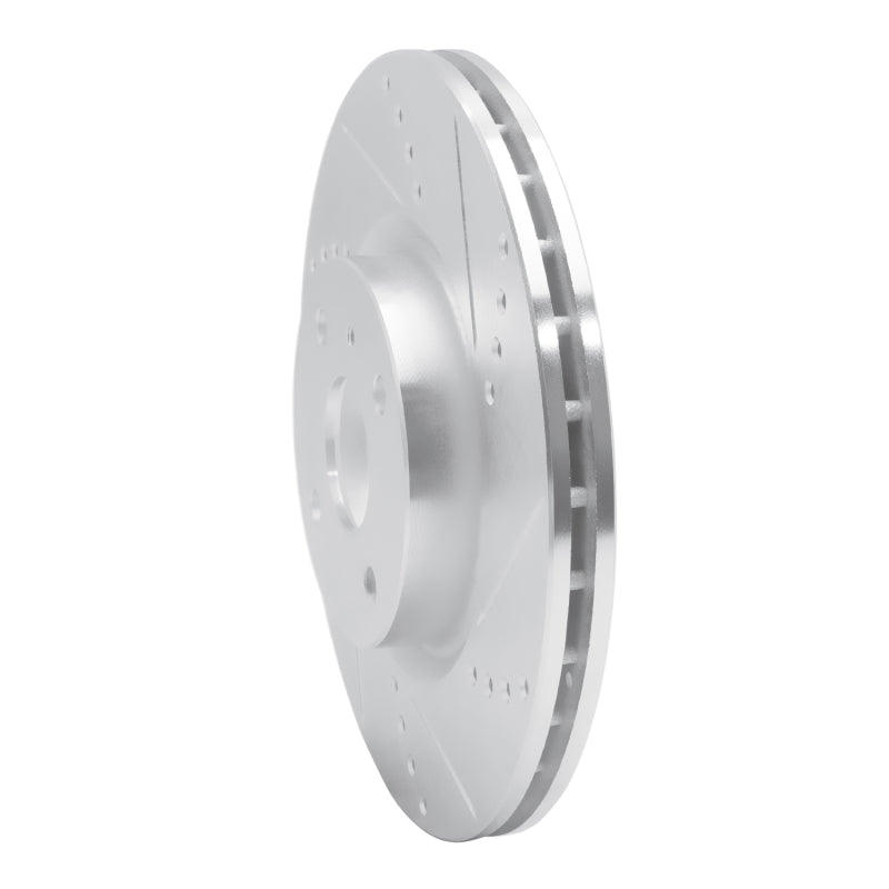 R1 2016-2025 Fiat 124 Spider Front Right Drilled & Slotted Silver Brake Rotor-Brake Rotors - Slot & Drilled-Grocery Getter Performance
