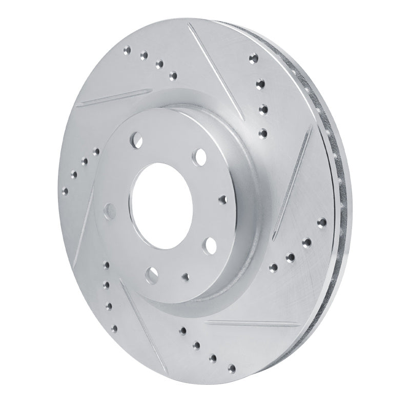 R1 2019-2025 Mazda 3 Front Right Drilled & Slotted Silver Brake Rotor-Brake Rotors - Slot & Drilled-Grocery Getter Performance