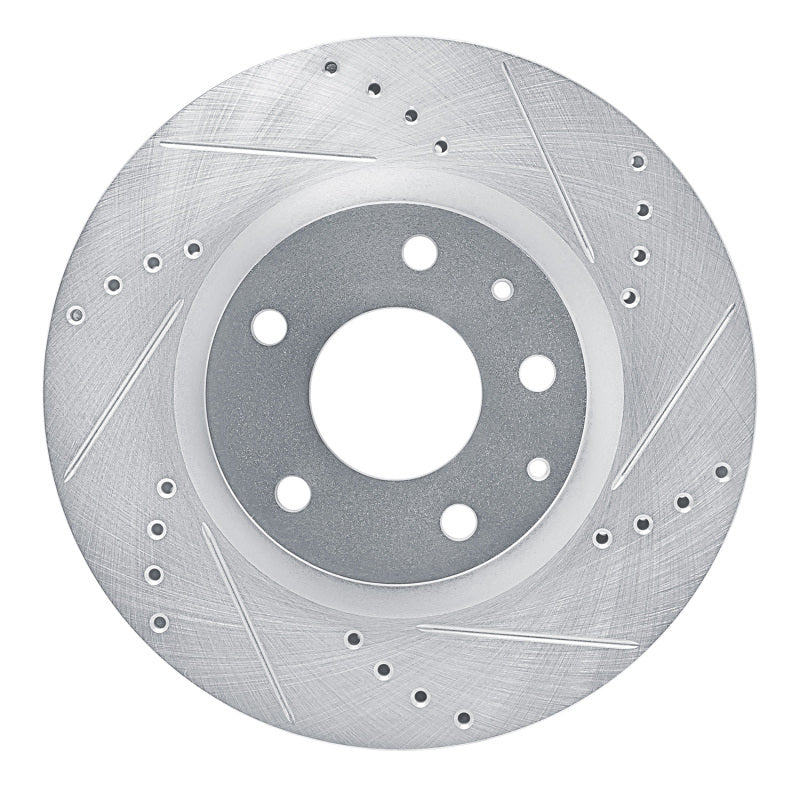 R1 2019-2025 Mazda 3 Front Right Drilled & Slotted Silver Brake Rotor-Brake Rotors - Slot & Drilled-Grocery Getter Performance