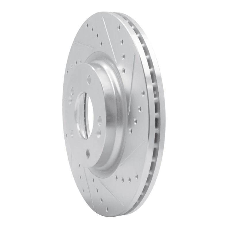 R1 2020-2025 Hyundai Elantra Front Right Drilled & Slotted Silver Brake Rotor-Brake Rotors - Slot & Drilled-Grocery Getter Performance