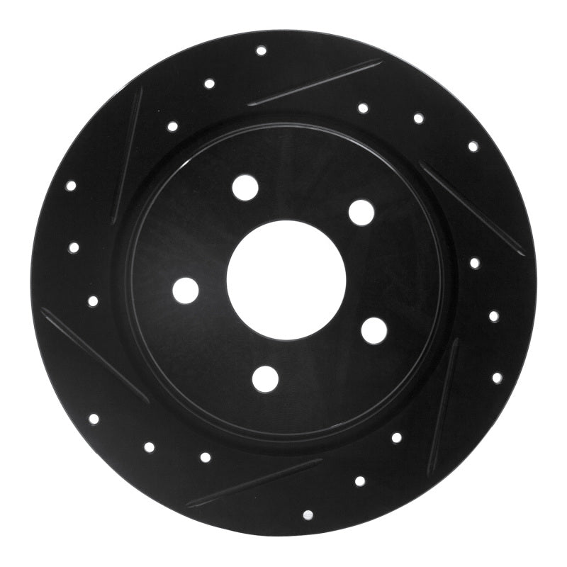 R1 2021-2025 Hyundai Tucson (Mexico) Rear Left Drilled & Slotted Black Brake Rotor-Brake Rotors - Slot & Drilled-Grocery Getter Performance