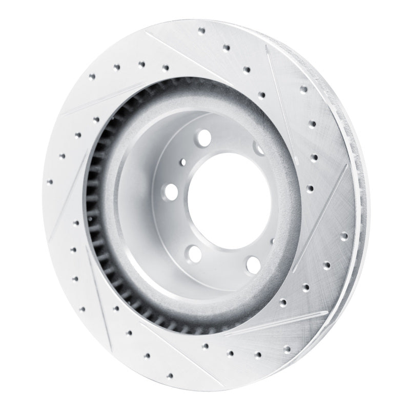 R1 2022-2025 Lexus GX550 Front Left Drilled & Slotted Silver Brake Rotor-Brake Rotors - Slot & Drilled-Grocery Getter Performance