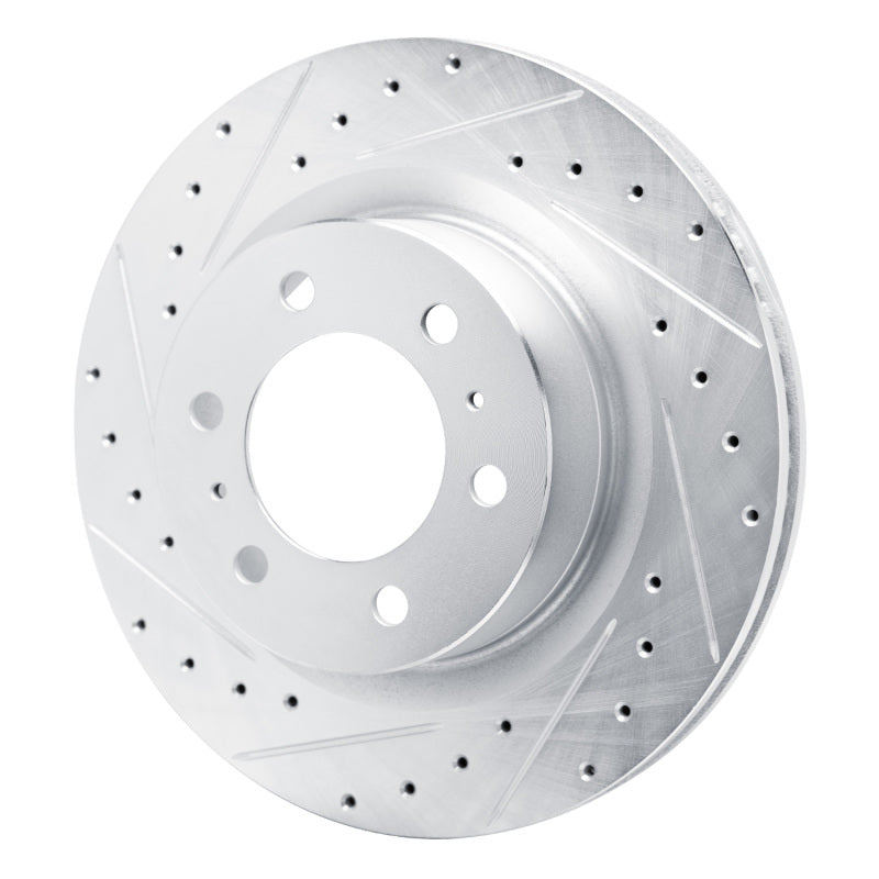 R1 2022-2025 Lexus GX550 Front Left Drilled & Slotted Silver Brake Rotor-Brake Rotors - Slot & Drilled-Grocery Getter Performance
