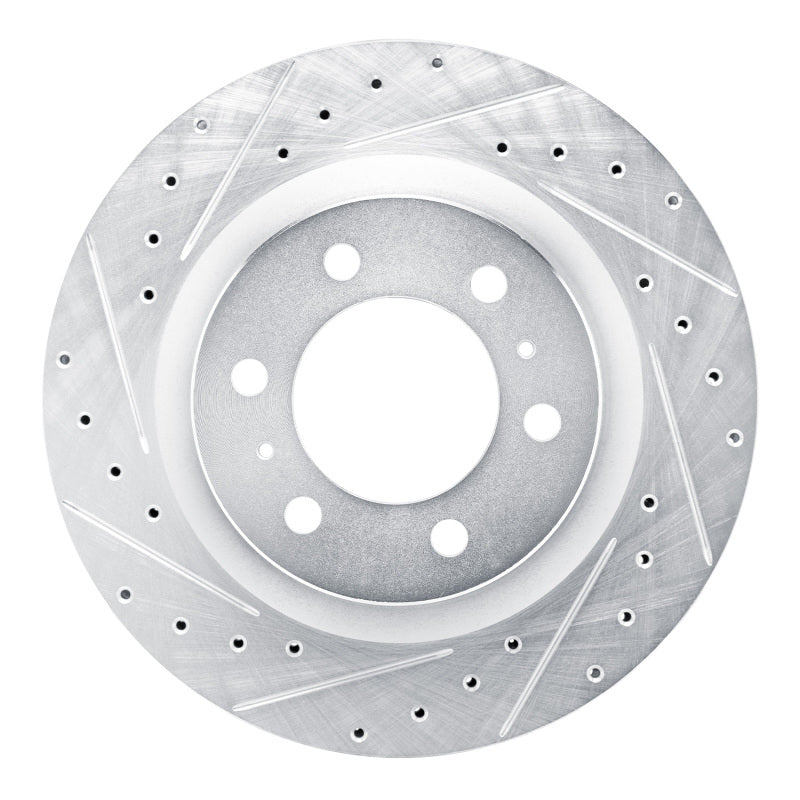 R1 2022-2025 Lexus GX550 Front Left Drilled & Slotted Silver Brake Rotor-Brake Rotors - Slot & Drilled-Grocery Getter Performance