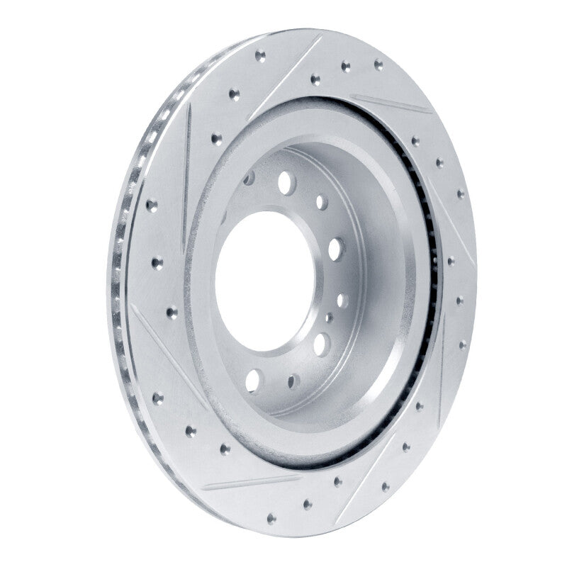 R1 2022-2025 Lexus GX550 Rear Right Drilled & Slotted Silver Brake Rotor-Brake Rotors - Slot & Drilled-Grocery Getter Performance
