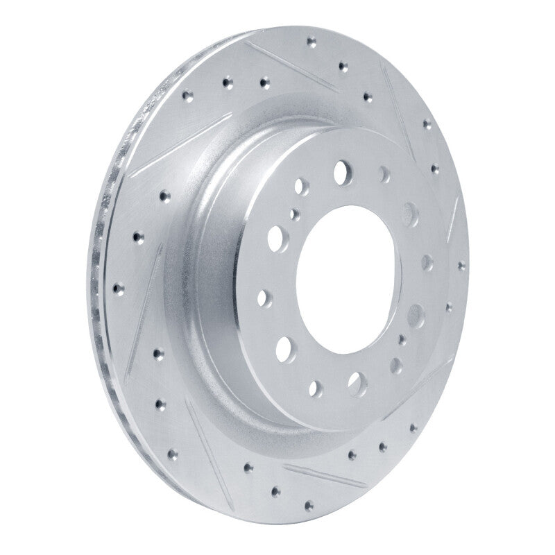 R1 2022-2025 Lexus GX550 Rear Right Drilled & Slotted Silver Brake Rotor-Brake Rotors - Slot & Drilled-Grocery Getter Performance