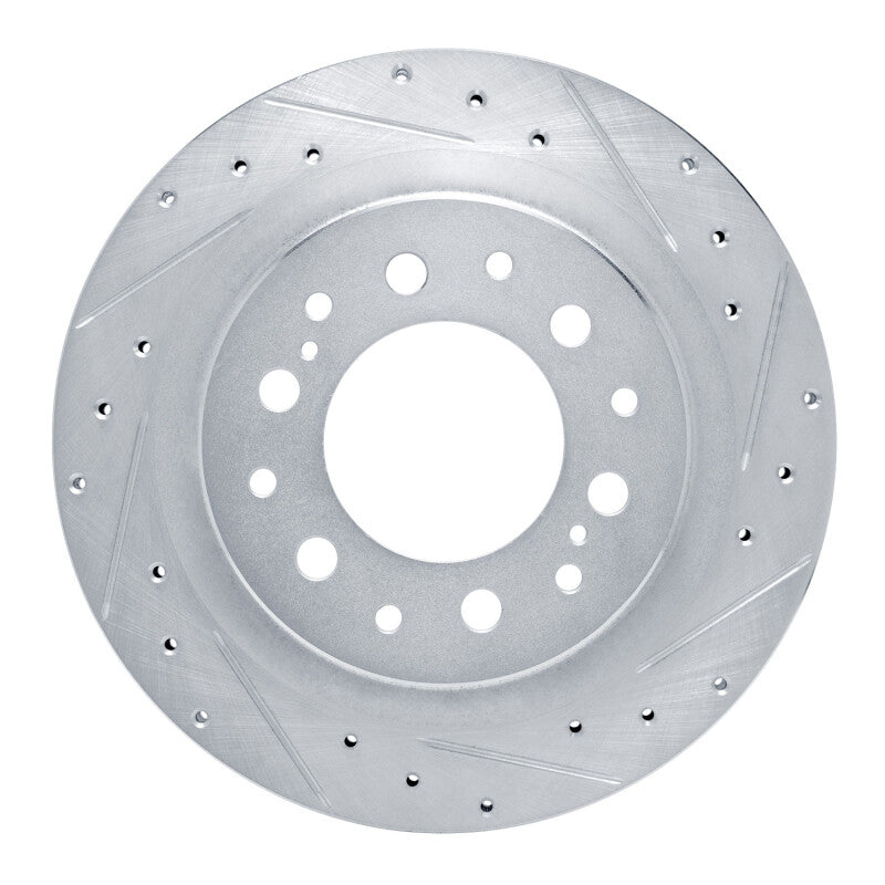 R1 2022-2025 Lexus GX550 Rear Right Drilled & Slotted Silver Brake Rotor-Brake Rotors - Slot & Drilled-Grocery Getter Performance