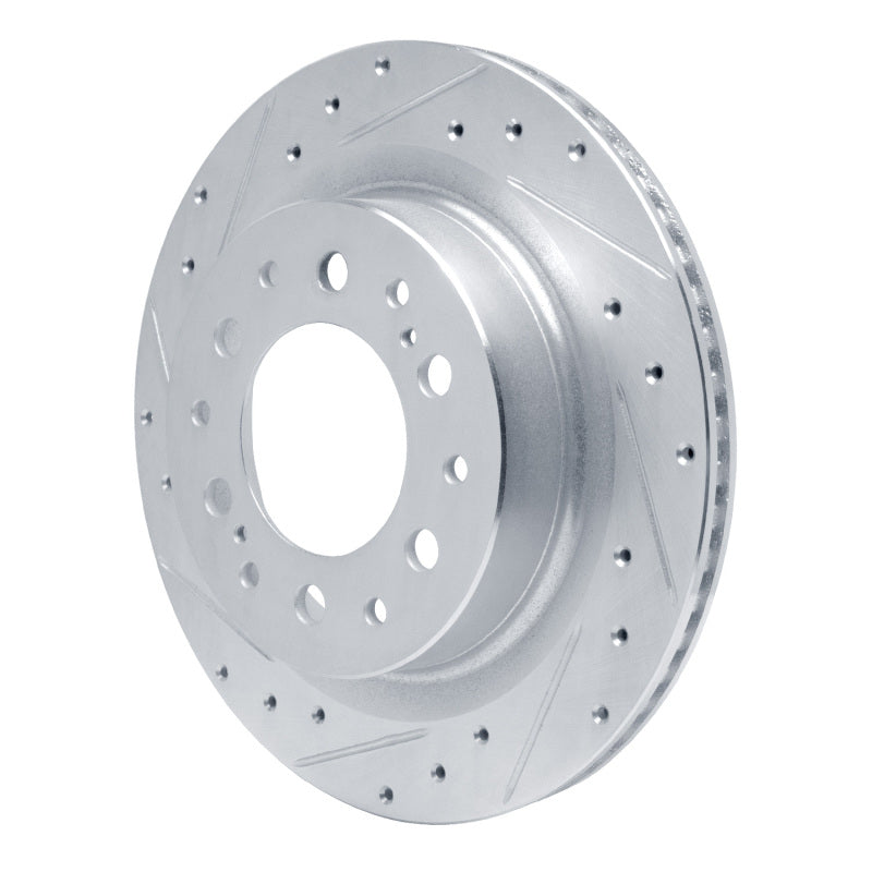 R1 2022-2025 Lexus LX600 Rear Left Drilled & Slotted Silver Brake Rotor-Brake Rotors - Slot & Drilled-Grocery Getter Performance