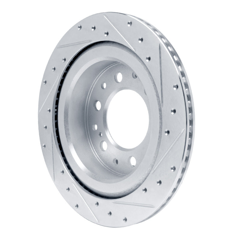 R1 2022-2025 Lexus LX600 Rear Left Drilled & Slotted Silver Brake Rotor-Brake Rotors - Slot & Drilled-Grocery Getter Performance