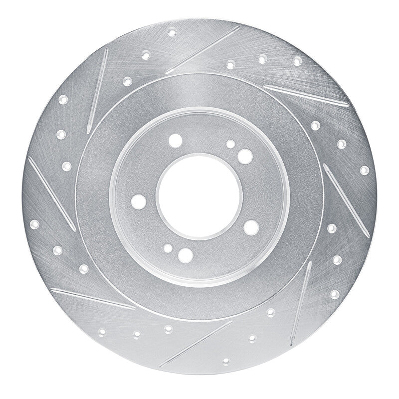 R1 21-25 Hyundai SONATA Rear Right Drilled & Slotted Silver Brake Rotor-Brake Rotors - Slot & Drilled-Grocery Getter Performance