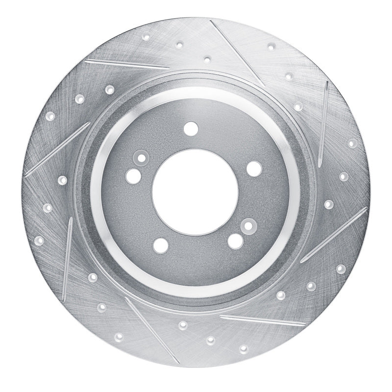 R1 21-25 Hyundai SONATA Rear Right Drilled & Slotted Silver Brake Rotor-Brake Rotors - Slot & Drilled-Grocery Getter Performance