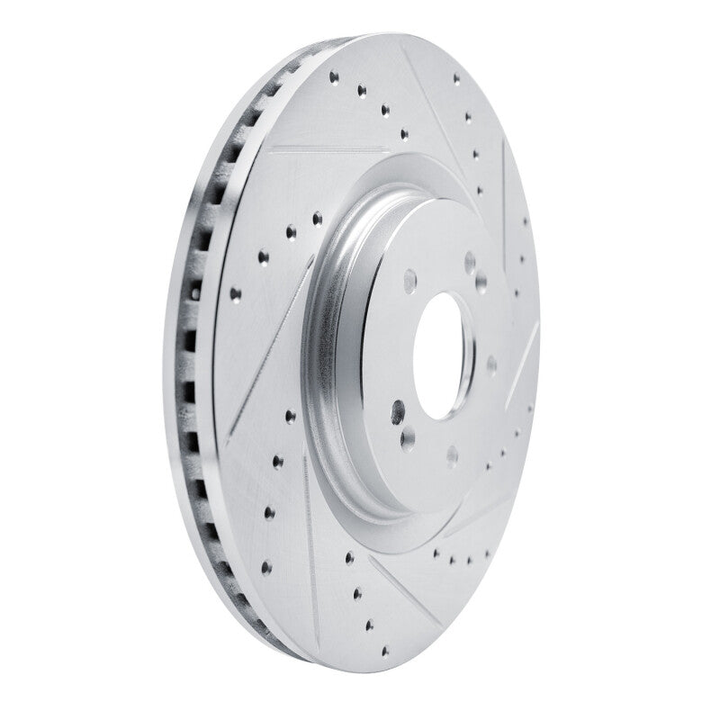 R1 21-26 Hyundai SONATA Front Right Drilled & Slotted Silver Brake Rotor-Brake Rotors - Slot & Drilled-Grocery Getter Performance