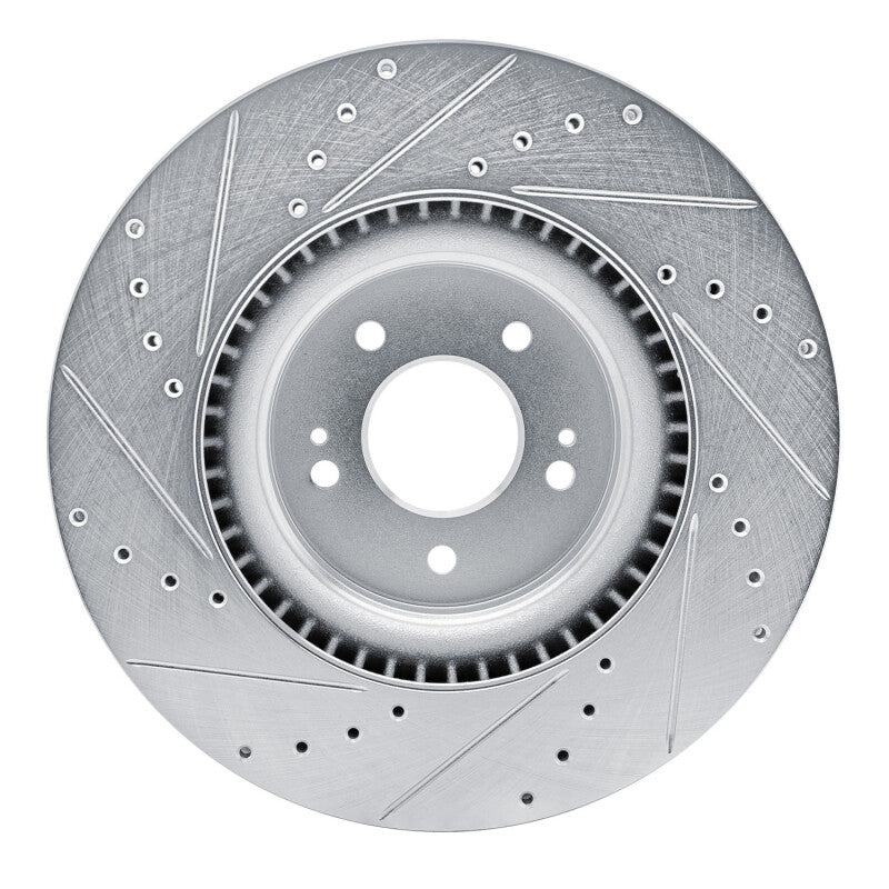 R1 21-26 Hyundai SONATA Front Right Drilled & Slotted Silver Brake Rotor-Brake Rotors - Slot & Drilled-Grocery Getter Performance