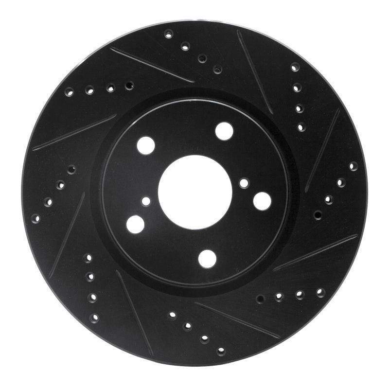 R1 -25 BMW 228I xDrive Gran Coupe Left Front Drilled & Slotted Black Brake Rotor-Brake Rotors - Slot & Drilled-Grocery Getter Performance