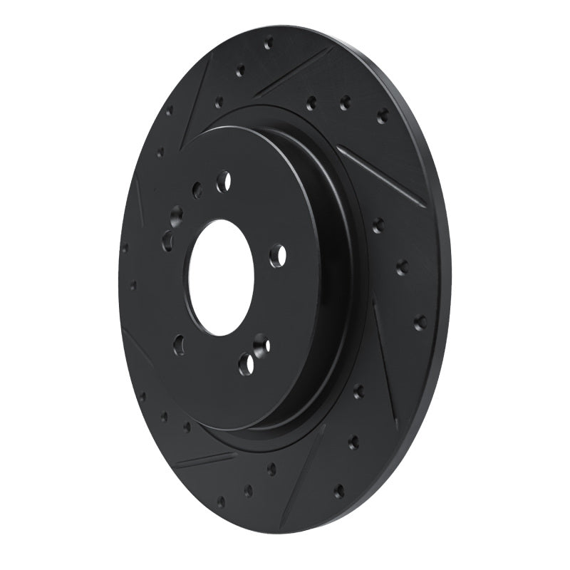 R1 -25 Hyundai Palisade Rear Left Drilled & Slotted Black Brake Rotor-Brake Rotors - Slot & Drilled-Grocery Getter Performance