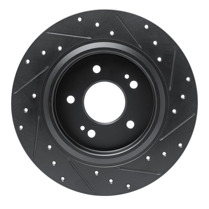 R1 -25 Hyundai Palisade Rear Left Drilled & Slotted Black Brake Rotor-Brake Rotors - Slot & Drilled-Grocery Getter Performance