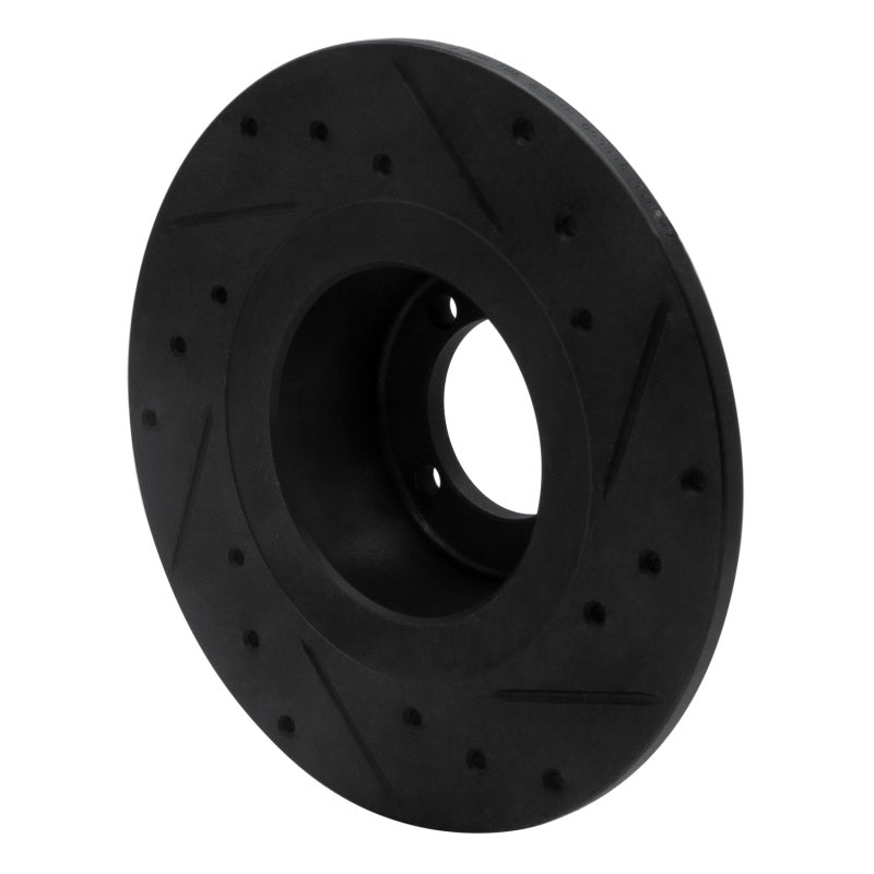 R1 67-76 BMW 1600 Front Left Drilled & Slotted Black Brake Rotor-Brake Rotors - Slot & Drilled-Grocery Getter Performance