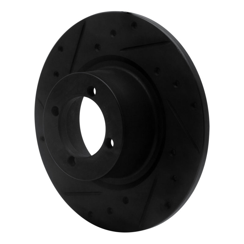 R1 67-76 BMW 1600 Front Left Drilled & Slotted Black Brake Rotor-Brake Rotors - Slot & Drilled-Grocery Getter Performance