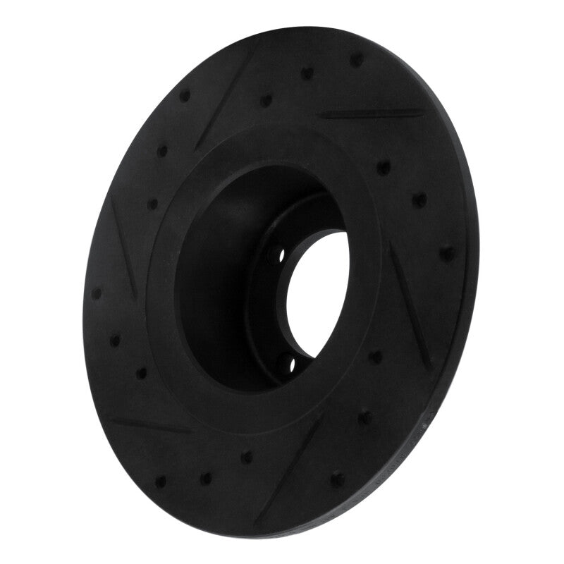 R1 67-76 BMW 1600 Front Right Drilled & Slotted Black Brake Rotor-Brake Rotors - Slot & Drilled-Grocery Getter Performance