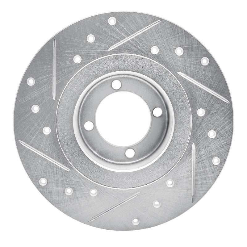 R1 67-76 BMW 1600 Front Right Drilled & Slotted Silver Brake Rotor-Brake Rotors - Slot & Drilled-Grocery Getter Performance
