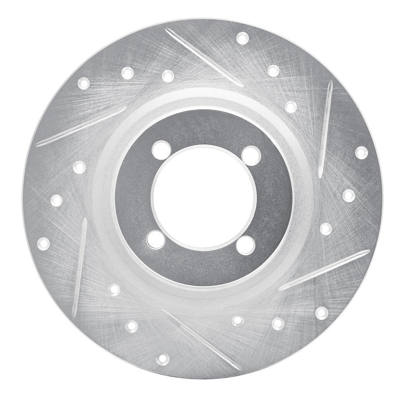 R1 67-76 BMW 1600 Front Right Drilled & Slotted Silver Brake Rotor-Brake Rotors - Slot & Drilled-Grocery Getter Performance