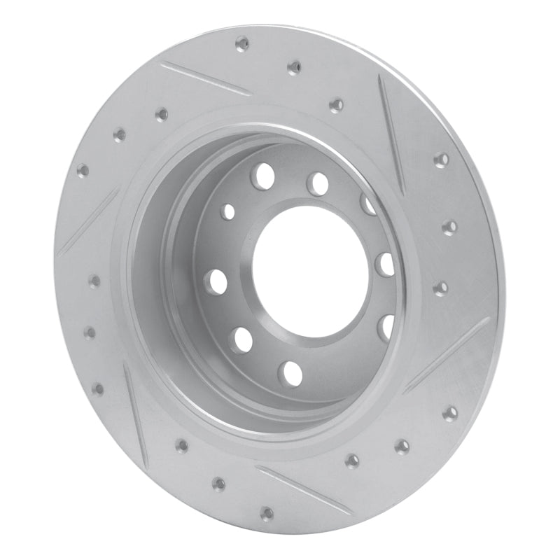 R1 69-81 BMW 2800 Rear Left Drilled & Slotted Silver Brake Rotor-Brake Rotors - Slot & Drilled-Grocery Getter Performance