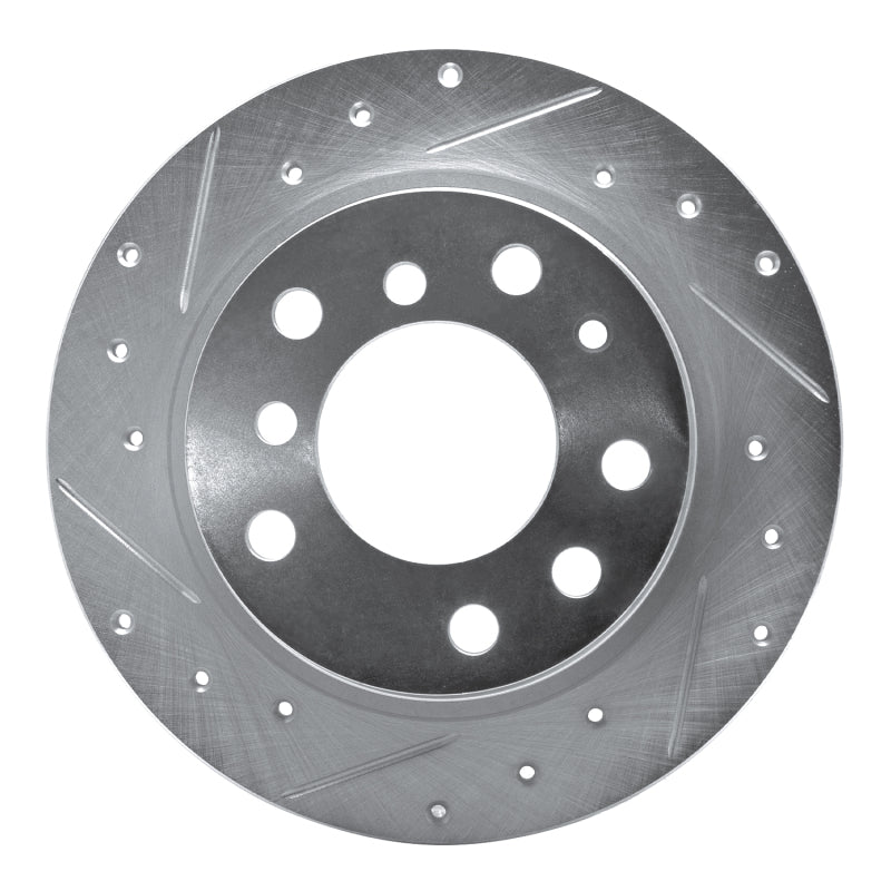 R1 69-81 BMW 2800 Rear Left Drilled & Slotted Silver Brake Rotor-Brake Rotors - Slot & Drilled-Grocery Getter Performance